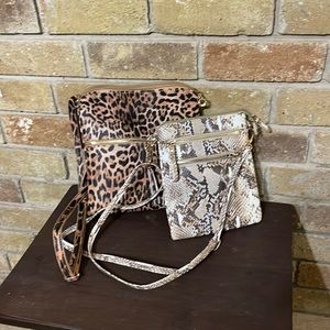 Leopard print crossbody bag/Small Snake print crossbody bag